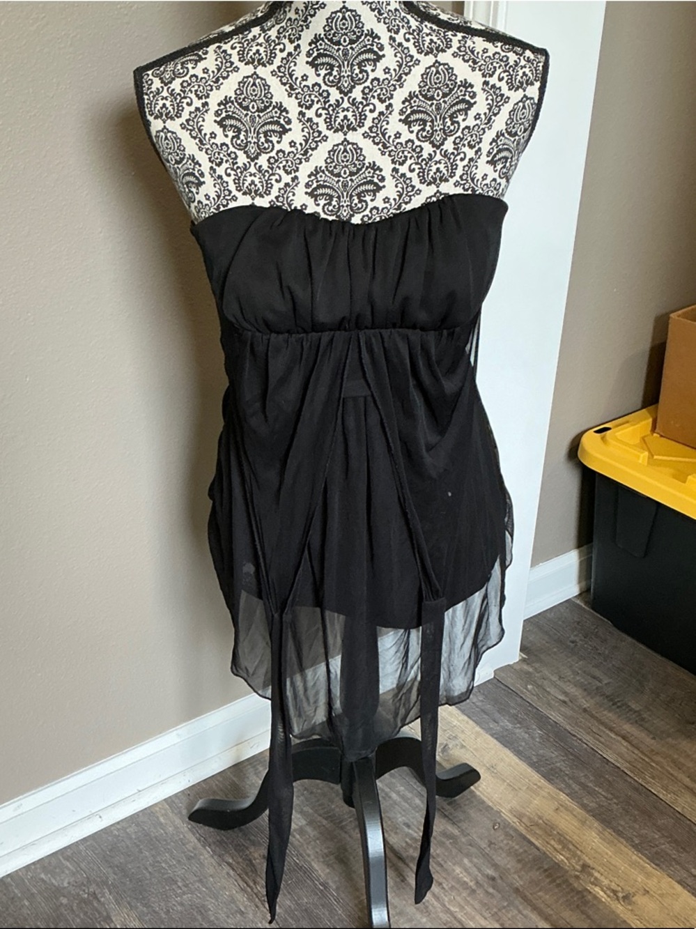 Charlotte Russe Strapless Black Chiffon Dress Size S